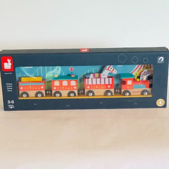 Janod  Circus  Wooden Train Connecting w/ Magnetic Connector Brand New Sealed - Picture 3 of 8